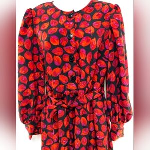 Women's Who What Wear Dress Leaves Black and Red